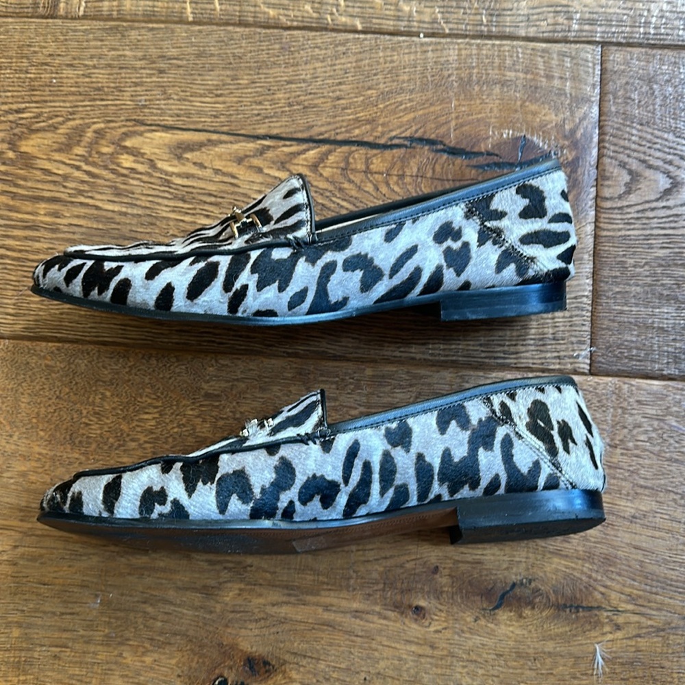 Sam Edelman Leopard Print Pony Fur Loafers - Black and Gray 8.5 - Picture 7 of 9